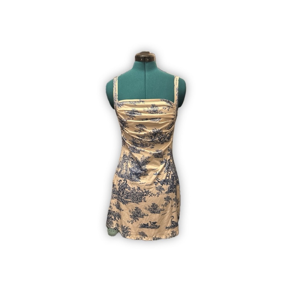 NWT Cider Cream and Blue Printed Mini Dress